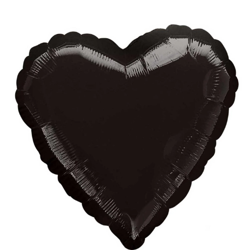 Picture of Black Heart Shape Foil Balloon 18 In.