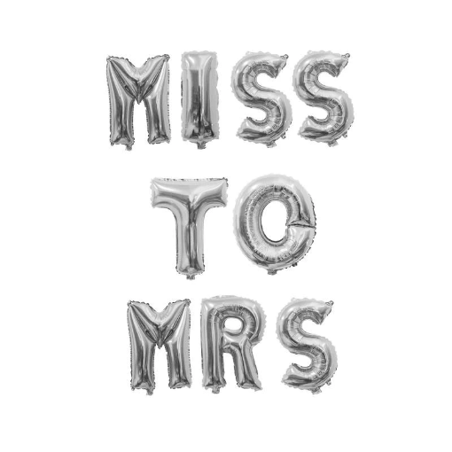 Picture of Silver Miss To Mrs Foil Balloon