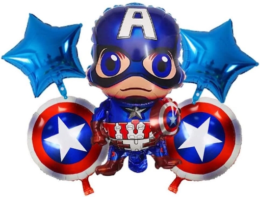 Picture of Captain America Balloon Bouquet 5 Pcs. Set