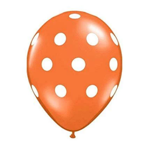 Picture of Polka Orange Latex balloons 10 Pcs. 