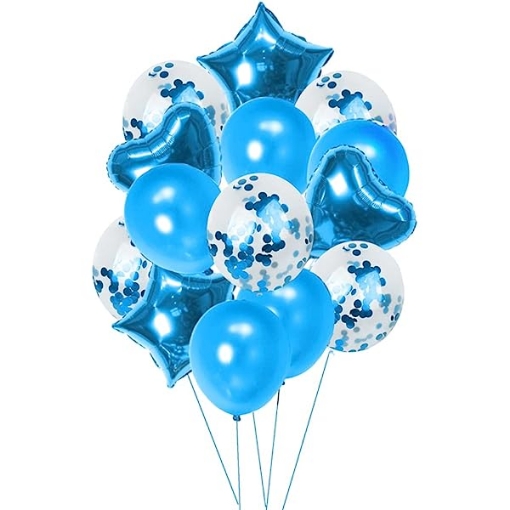 Picture of Bright Blue balloons Set 14 Pcs. 