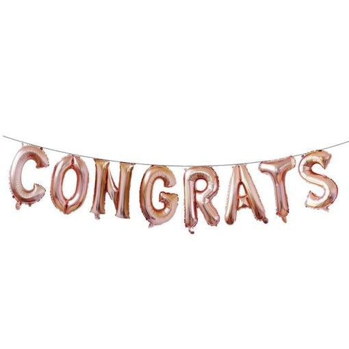 Picture of Rose Gold Congrats Foil Balloon 
