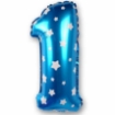 Picture of Blue Stars Number Foil Balloons