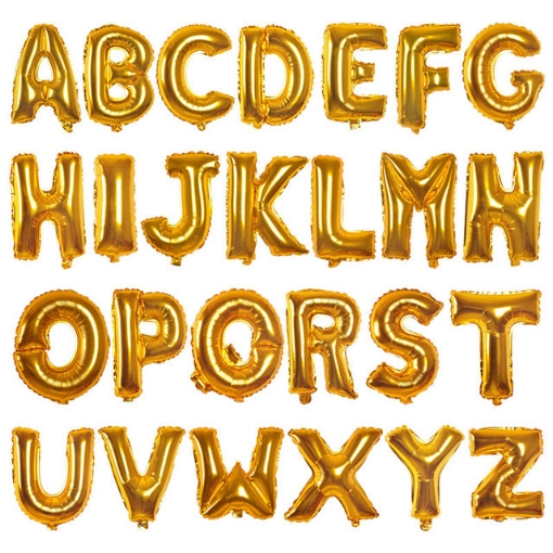 Picture of Golden Letter Shape Foil Balloons