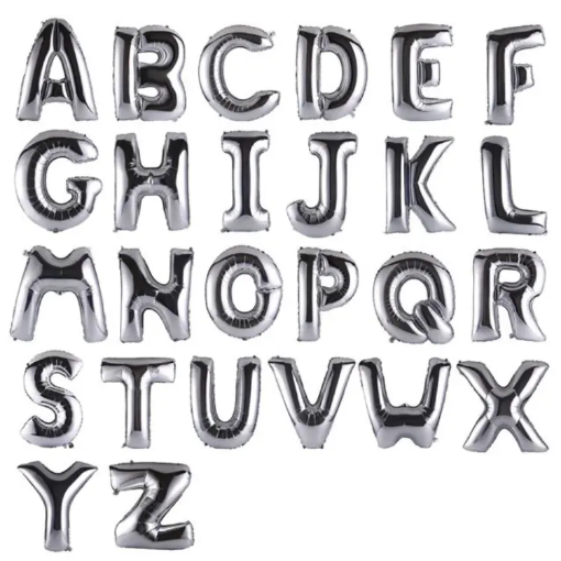 Picture of Silver Letter Shape Foil Balloons 