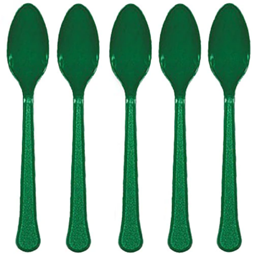 Picture of Festive Green Plastic Spoons 20 Pcs