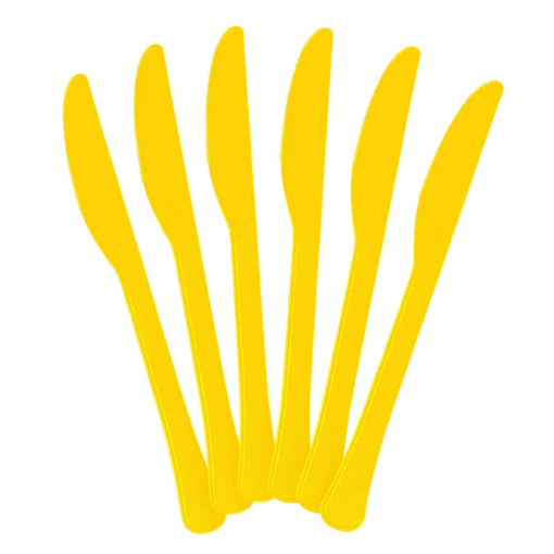 Picture of Yellow Sunshine Plastic Knives 24 Pcs