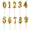 Picture of Golden Mini Number Candle For Birthday Cakes