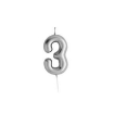 Picture of Silver Mini Number Candle For Birthday Cakes