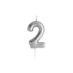 Picture of Silver Mini Number Candle For Birthday Cakes