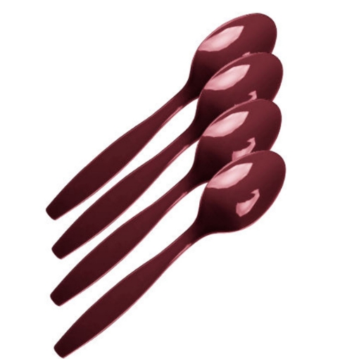 Picture of Maroon Red Plastic Spoons 20 pcs