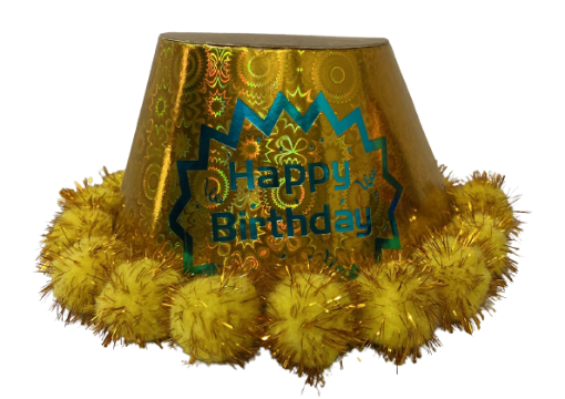 Picture of Glossy Pom Pom Birthday Hats