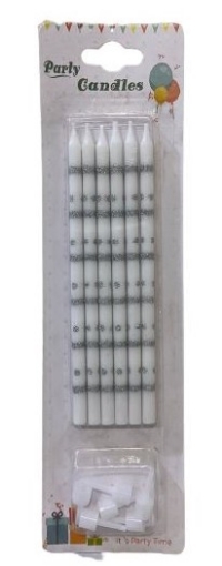 Picture of Glitter Striped Pencil Candles