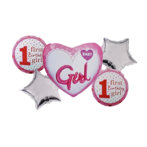 Picture of Baby Girl Balloon Bouquet 5pcs