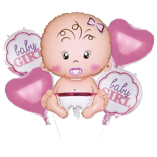 Picture of Baby Girl Balloon Bouquet 5pcs