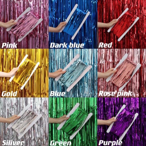 Picture of Metallic Fringe Foil Curtain – Party Decoration Backdrop