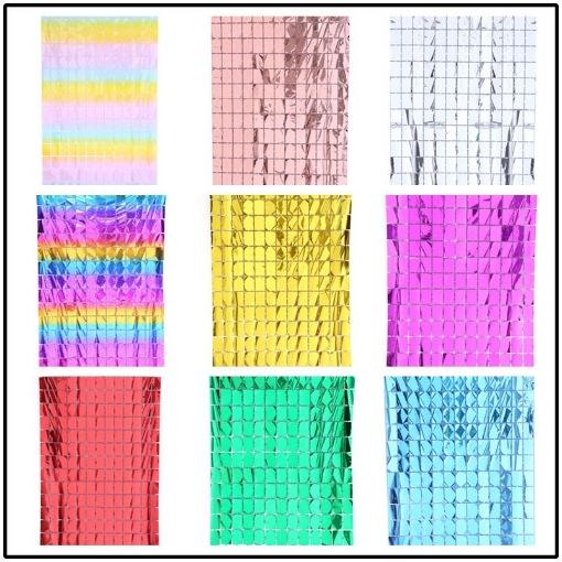 Picture of Square Foil Curtains – Glamorous Party Backdrop 