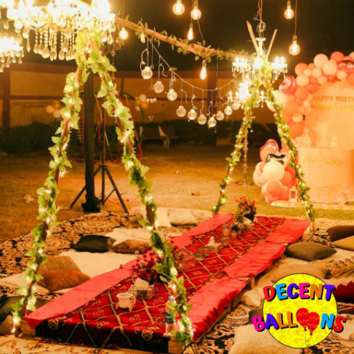 Picture of Farshi Bethak Birthday Party Setup – Traditional & Elegant Celebration Decor
