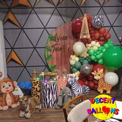 Picture of Jungle Animal-Themed Birthday Party Setup – Wild & Fun Celebration Decor