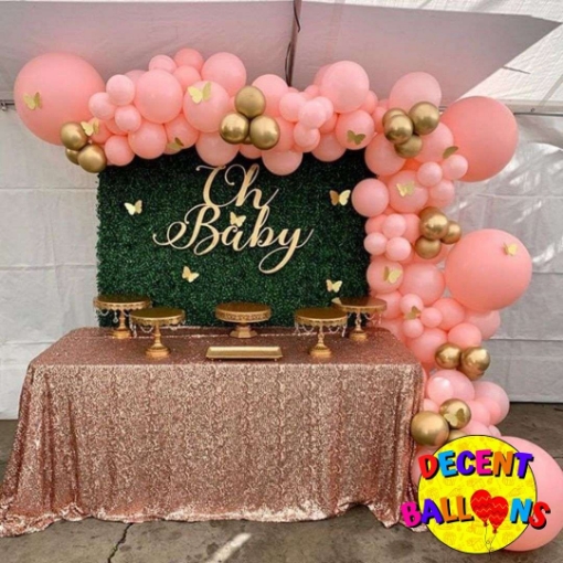 Picture of Blush and Gold Baby Shower Decor – Elegant & Heartwarming Celebration