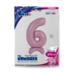 Picture of Number 6 Foil Balloon – Self-Standing Pastel Pink