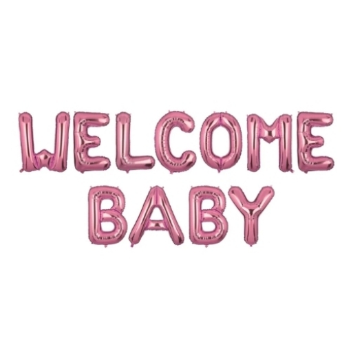 Picture of Welcome Baby Pink Foil Balloon Letters
