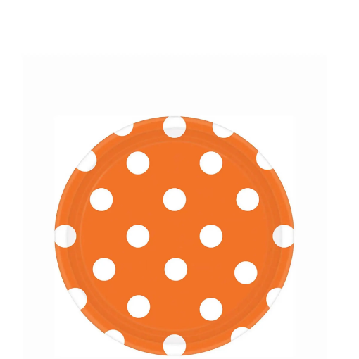 Picture of Orange Peel Dots Round Party Paper Plates 10 Pcs.