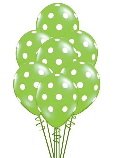 Picture of Polka Green Latex balloons 10 Pcs. 