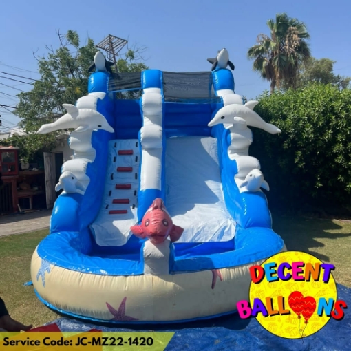 Picture of Dolphin Pool Slide Jumping Castle Combo